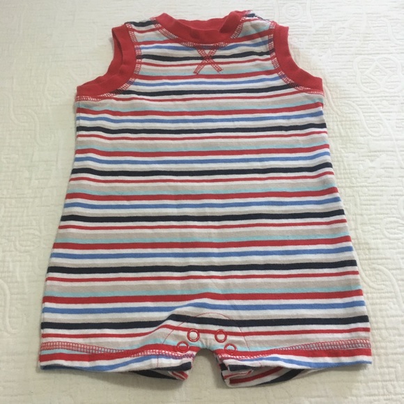 3m (6/$20) Striped Summer Rompers - Picture 2 of 10